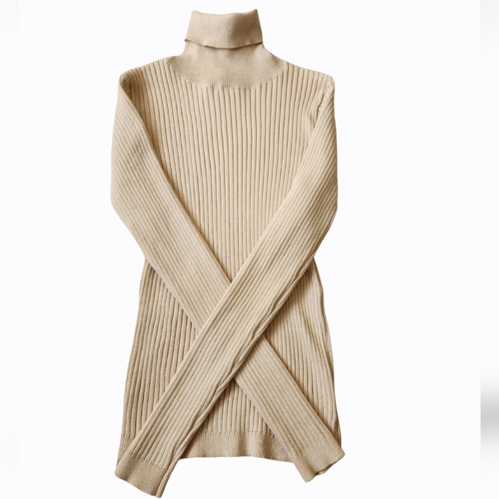 Copper Key Cream Cowl Neck Sweater-size Small